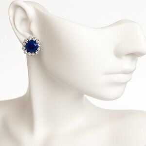Kate Spade Black & Blue Onyx and Crystal Halo studs - brand new